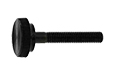 鋼 サムスクリュー(半ねじ)(黒色)(丸型ローレット付き)(M6-φ26)